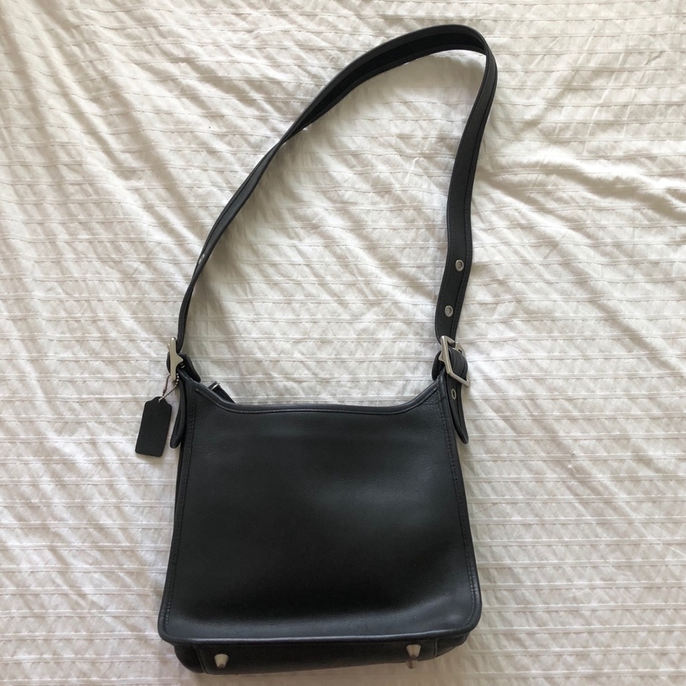 Vintage black leather Coach purse